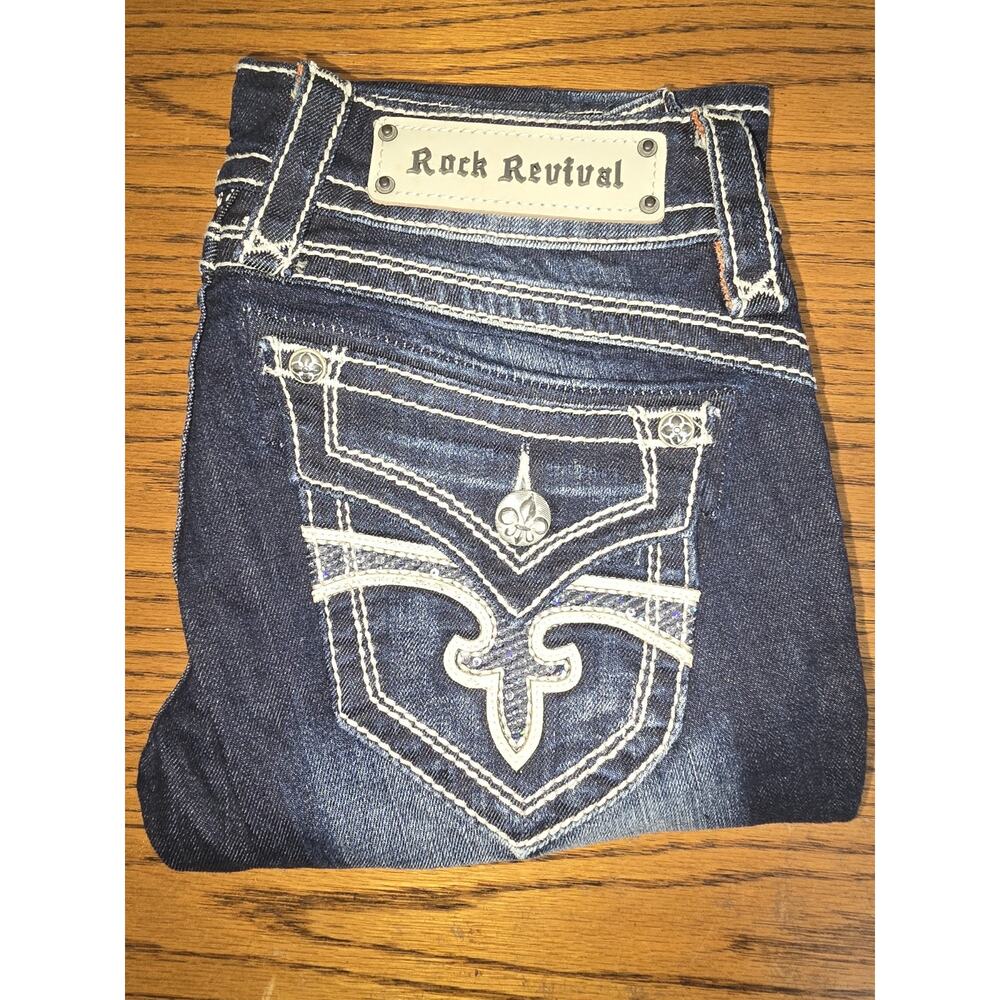 Womens Rock Revival Jeans Size 26 / 32' Inseam / Heather Straight